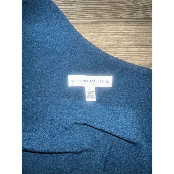 DRESS THE POPULATION Georgina Dress Peacock Blue Size Large. NWOT. 15 - Picture 9 of 9